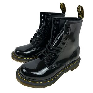Dr. Martens 1460 Black Patent Lamper Leather 8 Eyelet Combat Boots Womens Size 5